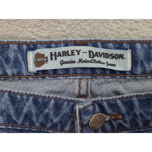 Harley Davidson Womens‎ Bootcut Blue Jeans Size 16 High Rise 35X30.5 Y2K - Picture 7 of 16